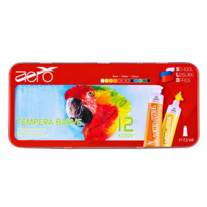 BARVICE TEMPERA KOVINSKA ŠKATLA AERO ARA 12x7,5ml