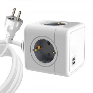 ELEKTRIČNI RAZDELILEC 4 VTIČNICE 2xUSB MICROCONNECT POWERCUBE 1,5m