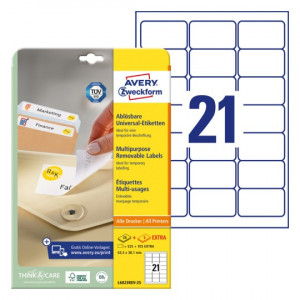 ETIKETE ODLEPLJIVE 63,5x38,1mm AVERY ZWECKFORM L6023REV-25