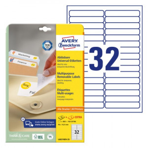 ETIKETE ODLEPLJIVE 96x16,9mm AVERY ZWECKFORM L6031REV-25