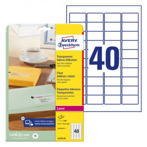 ETIKETE POLIESTER 45,7x25,4 AWERY ZWECKFORM L4770-25 MAT PROZORNA
