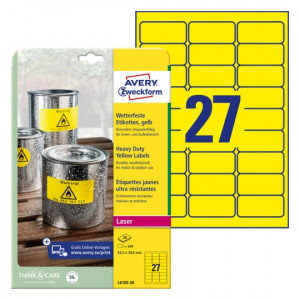 ETIKETE POLIESTER 63,5x29,6mm AVERY ZWECKFORM L6105-20 RUMENA