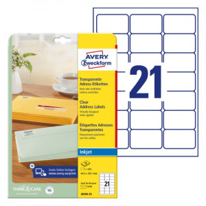 ETIKETE POLIESTER 63,5x38,1 AVERY ZWECKFORM J8560-25 MAT PROZORNA