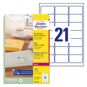 ETIKETE POLIESTER 63,5x38,1 AWERY ZWECKFORM L7560-25 MAT PROZORNA