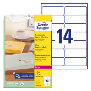 ETIKETE POLIESTER 99,1x38,1 AWERY ZWECKFORM L7563-25 MAT PROZORNA 