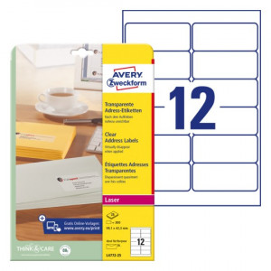 ETIKETE POLIESTER 99,1x42,3 AWERY ZWECKFORM L4772-25 MAT PROZORNA