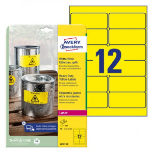 ETIKETE POLIESTER 99,1x42,3mm AVERY ZWECKFORM L6107-20 RUMENA