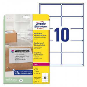 ETIKETE POLIESTER 99,1x57 AWERY ZWECKFORM L7992-25 MAT BELA 
