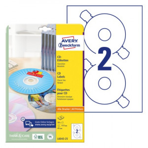 ETIKETE ZA CD 117mm AVERY ZWECKFORM L6043-25