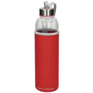 FLAŠKA ZA VODO BOROSILIKATNA WAVE COLOR 600ml RDEČA
