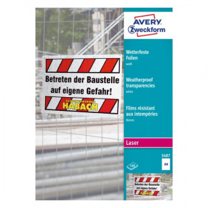 FOLIJE A4 AVERY ZWECKFORM 3487 BELE