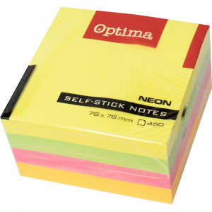 KOCKA SAMOLEPILNA 76x76 OPTIMA NEON MIX 1/450