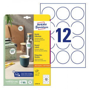 ETIKETE OKROGLE 60mm AVERY ZWECKFORM L3416-10 10/1