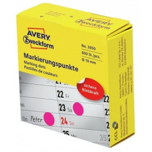 OKROGLE MARKIRNE NALEPKE 10mm MAGENTA ZWECKFORM 3850 800 kos