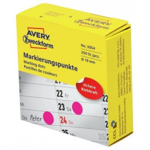 OKROGLE MARKIRNE NALEPKE 19mm MAGENTA ZWECKFORM 3854 250 kos