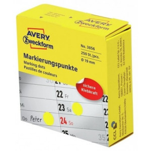 OKROGLE MARKIRNE NALEPKE 19mm RUMENE ZWECKFORM 3856 250 kos