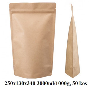 VREČKE ZA ČAJE IN ZELIŠČA Z ZIP ZAPIRANJEM 250x130x340 3000ml/1000g 1/50