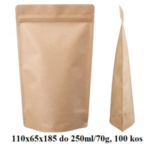 VREČKE ZA ČAJE IN ZELIŠČA Z ZIP ZAPIRANJEM 110x65x185 do 250ml/70g 1/100