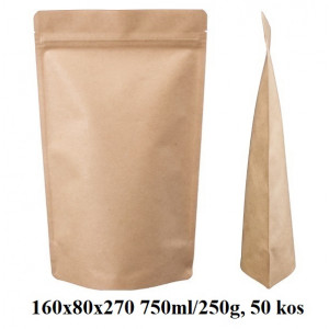 VREČKE ZA ČAJE IN ZELIŠČA Z ZIP ZAPIRANJEM 160x80x270 750ml/250g 1/50