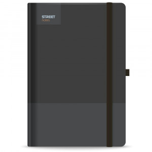 NOTES BLOK Z ELASTIKO A6 ČRTNI STREET NOTES CASUAL BLACK