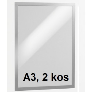 OKVIR SAMOLEPILNI ZA LETAKE DURAFRAME 4873 A3 SREBRN 2/1