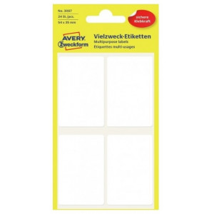 OZNAČEVALNE ETIKETE ZA ROČNO PISANJE 54x35mm BELE ZWECKFORM 3087 24 kos