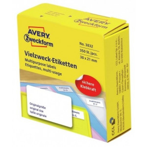 OZNAČEVALNE ETIKETE NA KOLUTU 38x21mm BELE ZWECKFORM 3832 350 kos