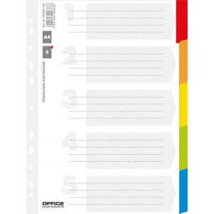 PREDELNI KARTONI PLASTIFICIRANI  A4 1/5 OFFICE PRODUCTS 770409513X