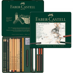 SET GRAFITNIH SVINČNIKOV FABER CASTELL PIT MONOCHROME SET 21 DELNI