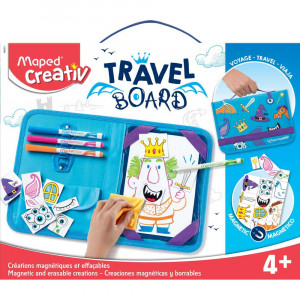 KREATIVNI SET KOVČEK Z MAGNETNO TABLO ZA RISANJE MAPED CREATIVE TRAVEL BOARD