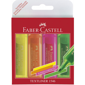 TEKSTMARKER FABER CASTELL 46 SUPERFLUORESCENT SET 4/1