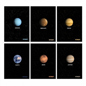 ZVEZEK A4 54L 80g BREZČRTNI STREET PLANETS