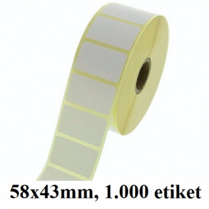 TERMO ETIKETE EKO V ROLI 58x43mm 40mm/103mm 1000/1