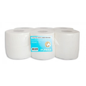 DVOSLOJNI TOALETNI PAPIR V MINI JUMBO ROLI PUREBA 12 ROL