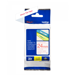 TRAK ZA NALEPKE BROTHER P-TOUCH LAMINIRAN BEL-RDEČ 24mm TZe-252