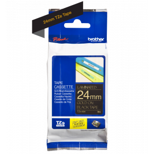 TRAK ZA NALEPKE BROTHER P-TOUCH LAMINIRAN ČRN-ZLAT 24mm TZe-354