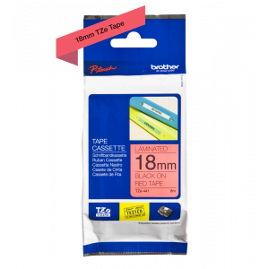 TRAK ZA NALEPKE BROTHER P-TOUCH LAMINIRAN RDEČ-ČRN 18mm TZe-441