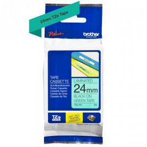 TRAK ZA NALEPKE BROTHER P-TOUCH LAMINIRAN ZELEN-ČRN 24mm TZe-751