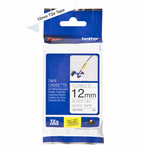 TRAK ZA NALEPKE BROTHER P-TOUCH LAMINIRAN FLEXIBLE BEL-ČRN 12mm TZe-FX231