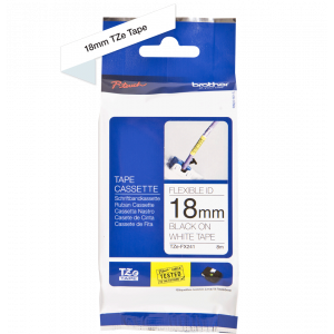 TRAK ZA NALEPKE BROTHER P-TOUCH LAMINIRAN FLEXIBLE BEL-ČRN 18mm TZe-FX241