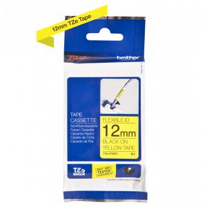 TRAK ZA NALEPKE BROTHER P-TOUCH LAMINIRAN FLEXIBLE RUMEN-ČRN 12mm TZe-FX631