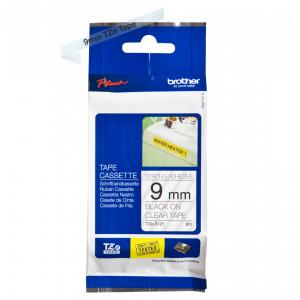 TRAK ZA NALEPKE BROTHER P-TOUCH LAMINIRAN STRONG ADH. PROZOREN-ČRN 9mm TZe-S121