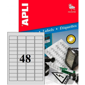 VODOODPORNE SREBRNE ETIKETE APLI 45,7x21,2 20/1