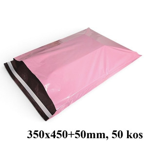 TRANSPORTNE KURIRSKE VREČKE 350x450+50mm 50um ROZA KF05 50 kos