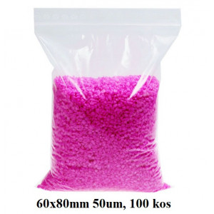 ZIP PAKIRNE VREČKE 60x80mm 50um LDPE 100/1