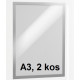 OKVIR SAMOLEPILNI ZA LETAKE DURAFRAME 4873 A3 SREBRN 2/1