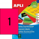 ETIKETE 210x297 A4 APLI 02880 FLUORESCENTNO RDEČE 20/1