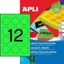 ETIKETE OKROGLE 60mm APLI 02869 FLUORESCENTNO ZELENE 20/1