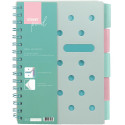 BLOK ŠPIRALNI Z REGISTROM A4 MALI KARO PP PLATNICE STREET PAD PASTEL GREEN