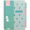 BLOK ŠPIRALNI Z REGISTROM A5 ČRTNI PP PLATNICE STREET PAD PASTEL GREEN